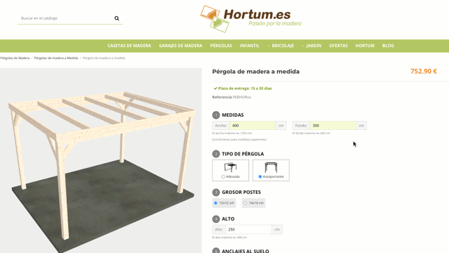 Configurador de pergolas